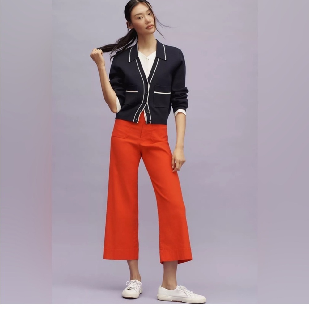 ANTHROPOLOGIE The Colette Magic Fabric Crop Wide-leg Pants / NWT